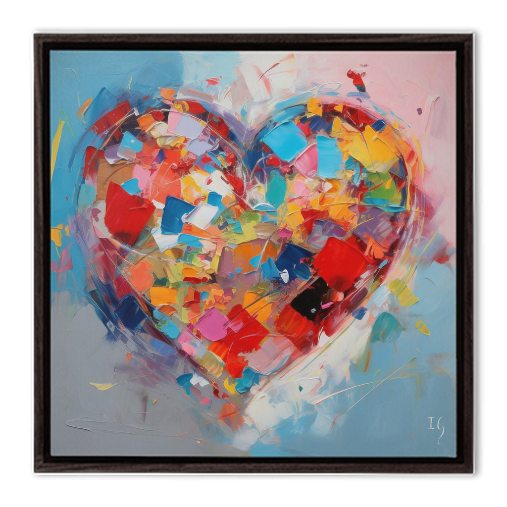 Expressive Love - heart painting canvas print by Ivan Guaderrama