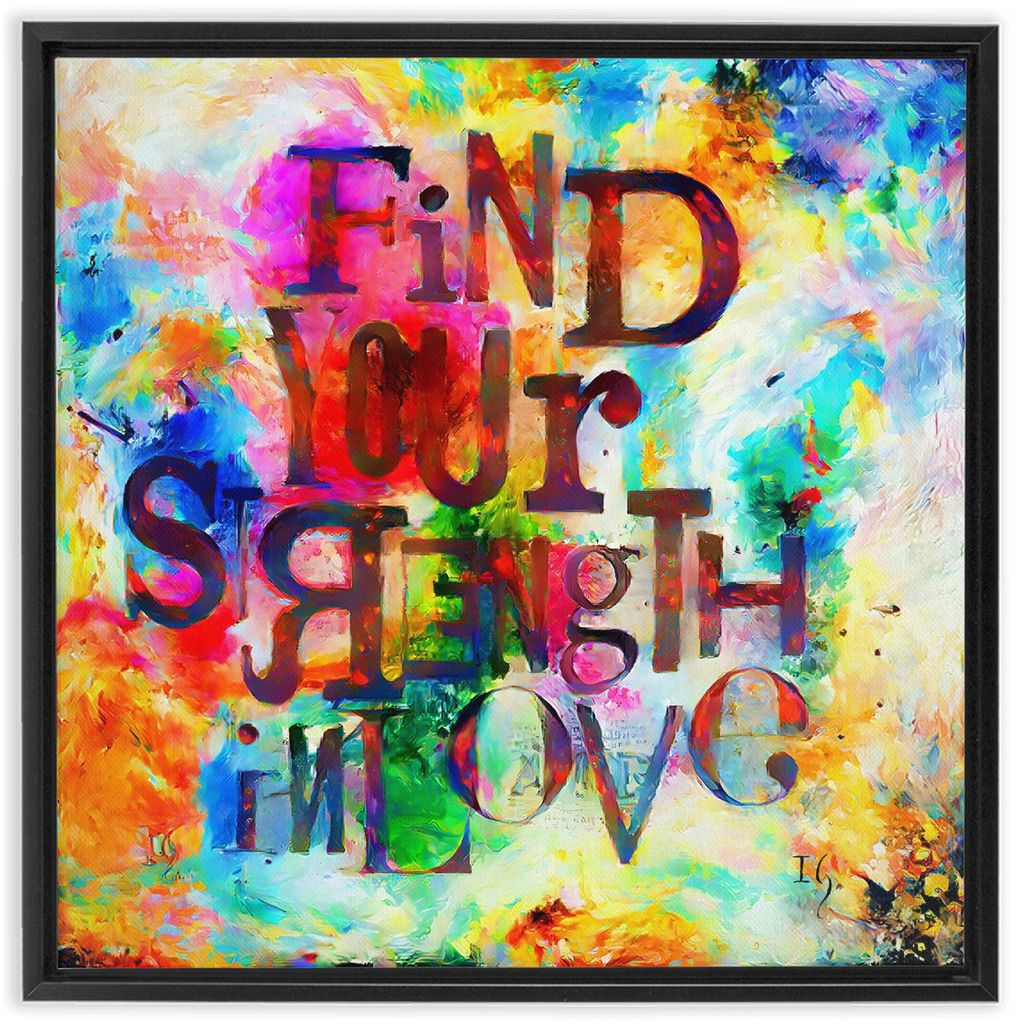 You Are Strong artwork detail - bible verse wall art canvas print wall art