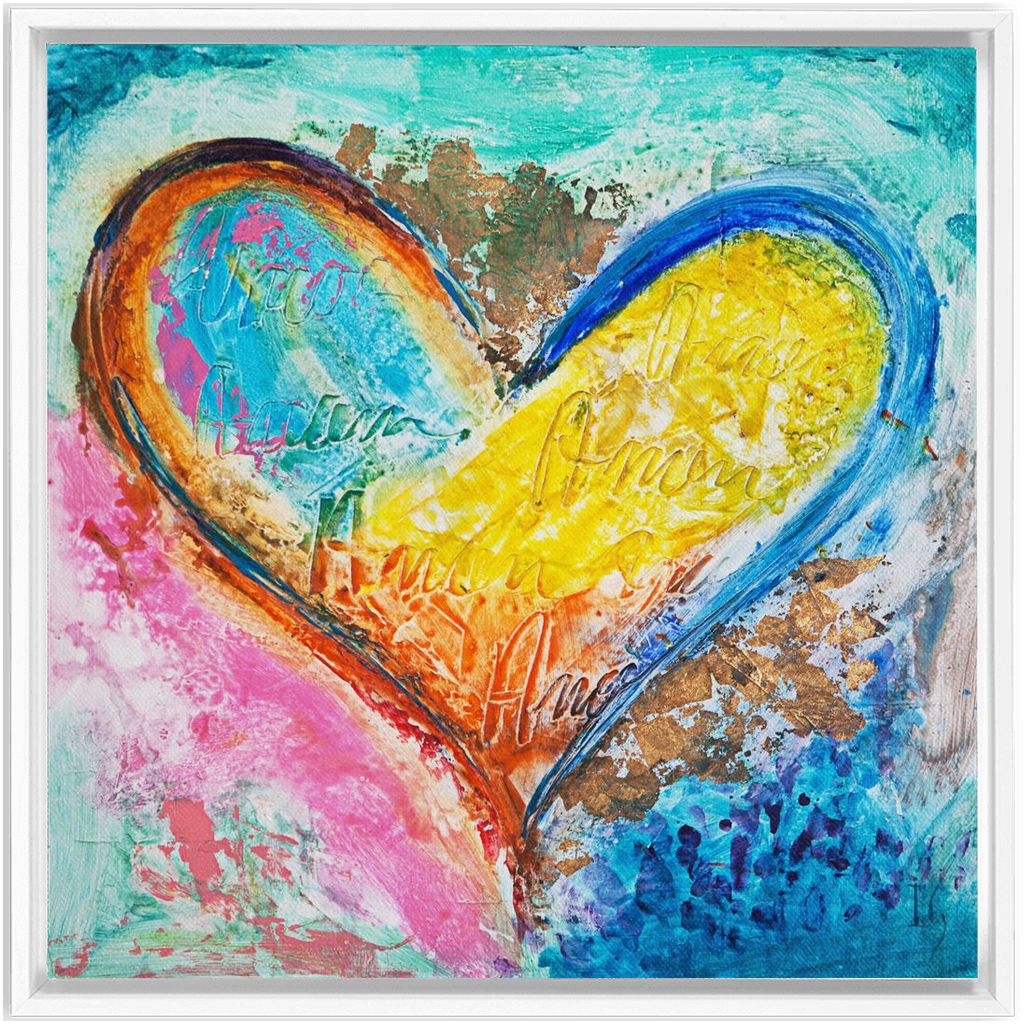 Tender Love artwork detail - heart painting canvas print wall art