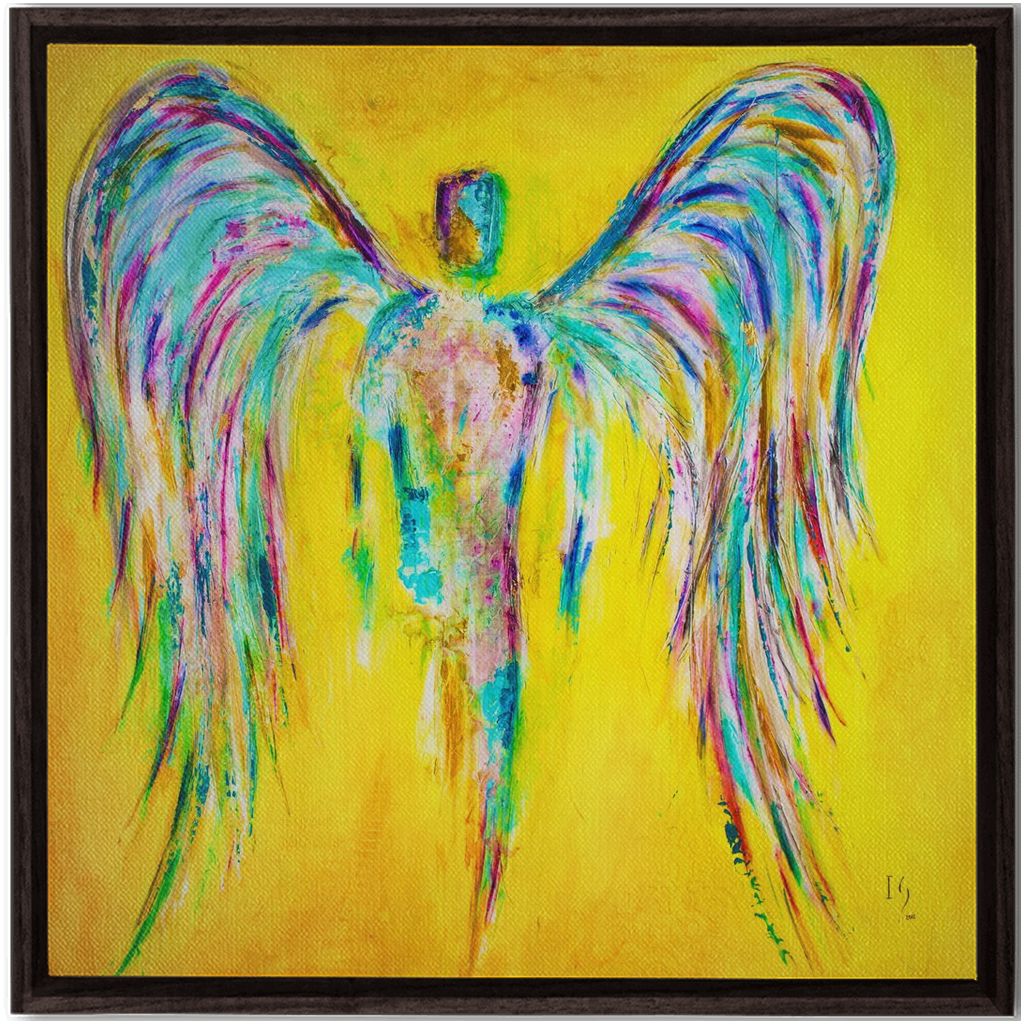 Celestial Angel artwork detail - angel painting canvas print wall art