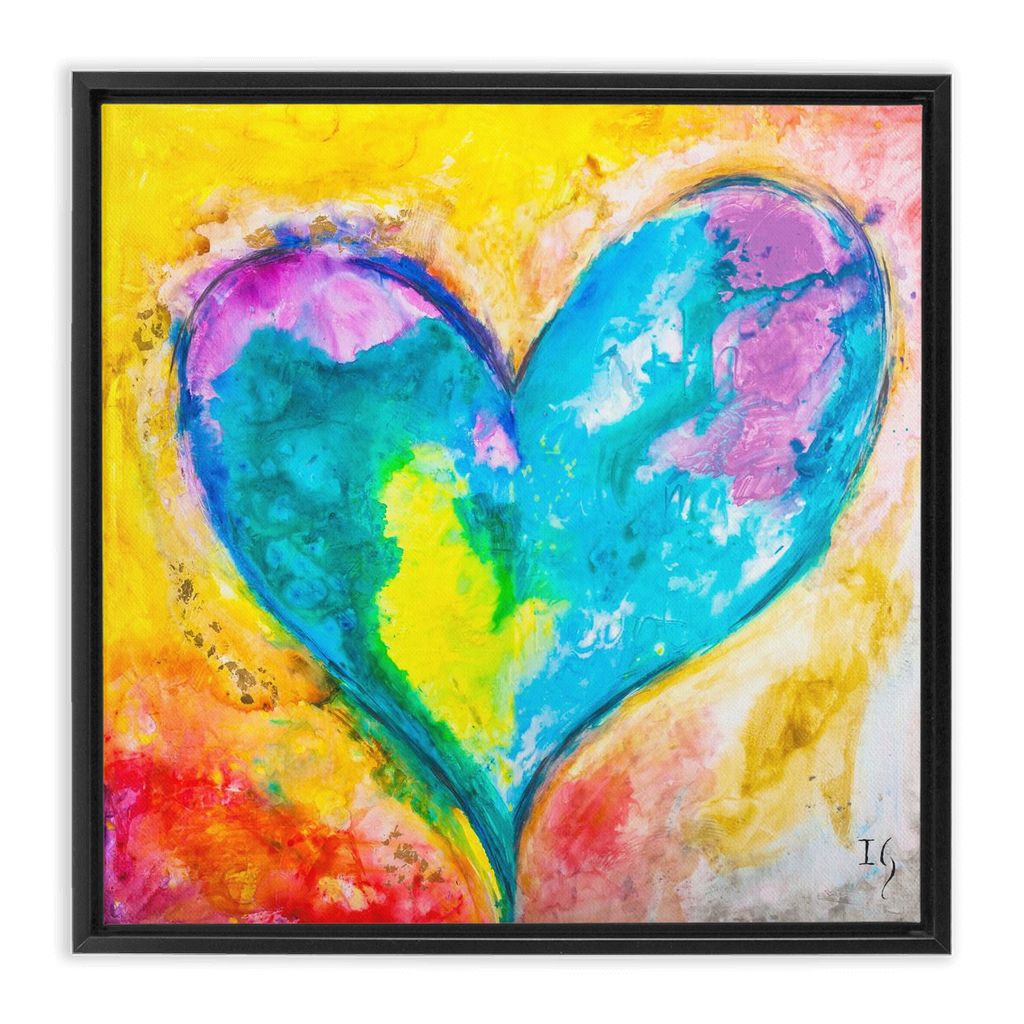 Beautiful Heart artwork detail - heart painting canvas print wall art