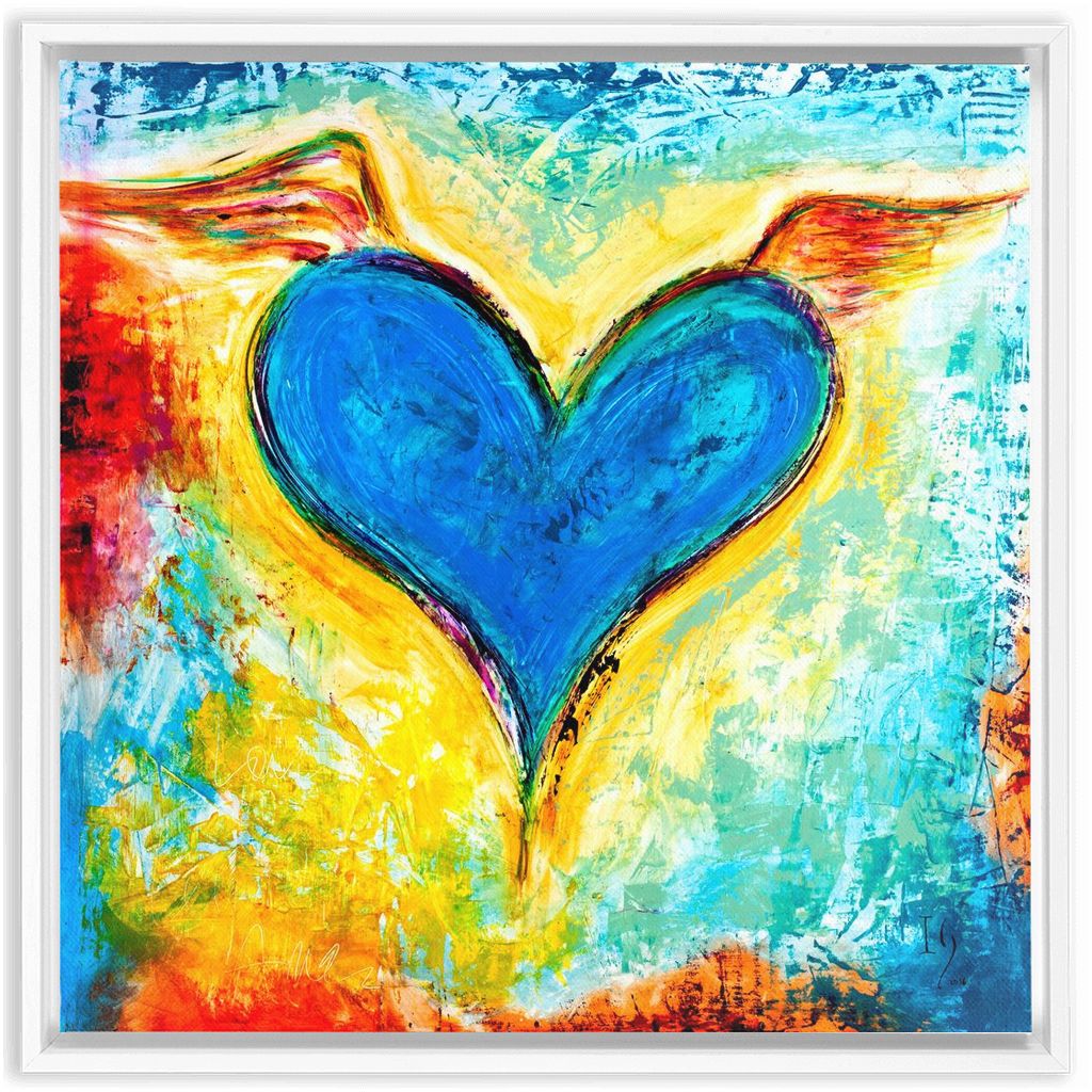 Perfect Love Casts Out Fear artwork detail - heart painting canvas print wall art