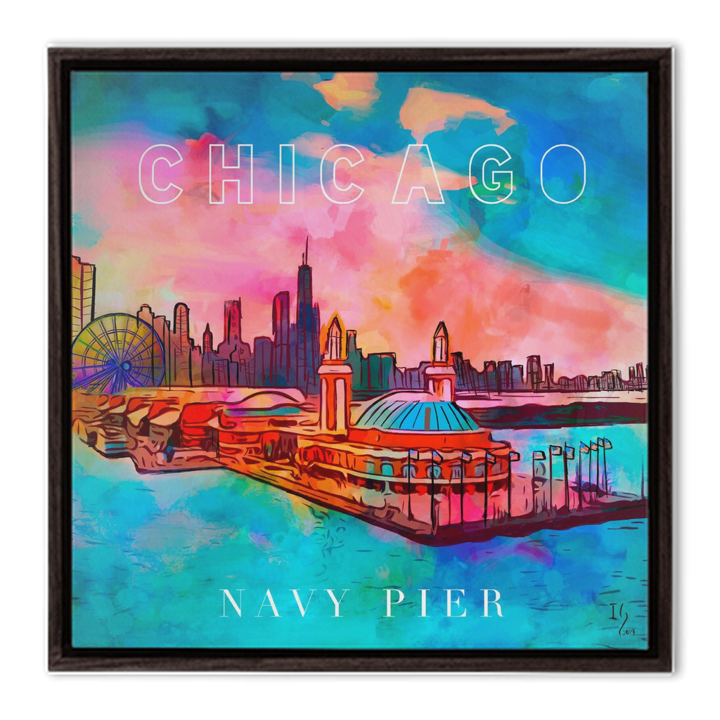 Navy Pier Chicago - commission art canvas print by Ivan Guaderrama