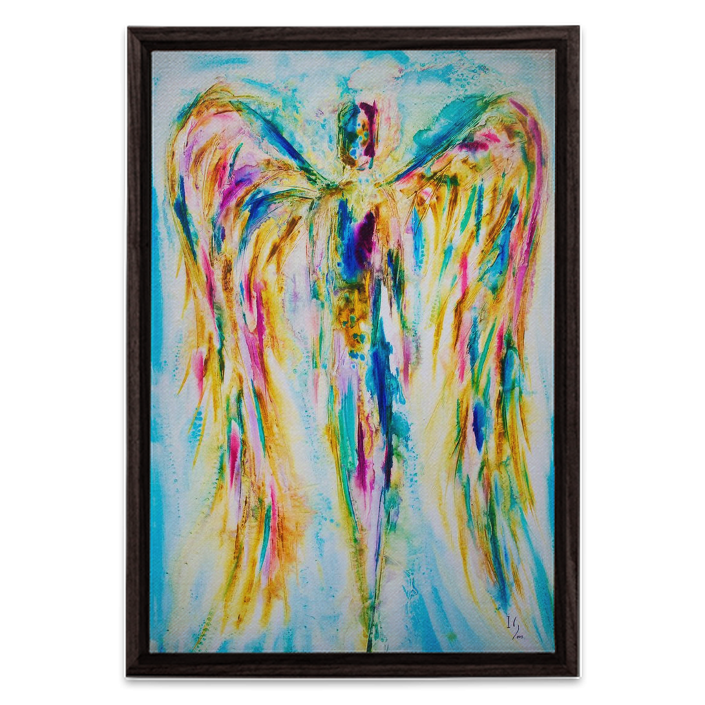 Live in Grace Walk in Love - angel painting canvas print by Ivan Guaderrama