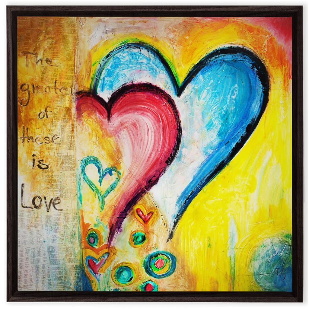 This Is Love artwork detail - heart painting canvas print wall art