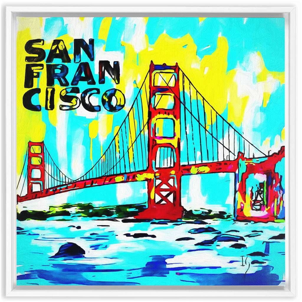 San Francisco artwork detail - commission art canvas print wall art