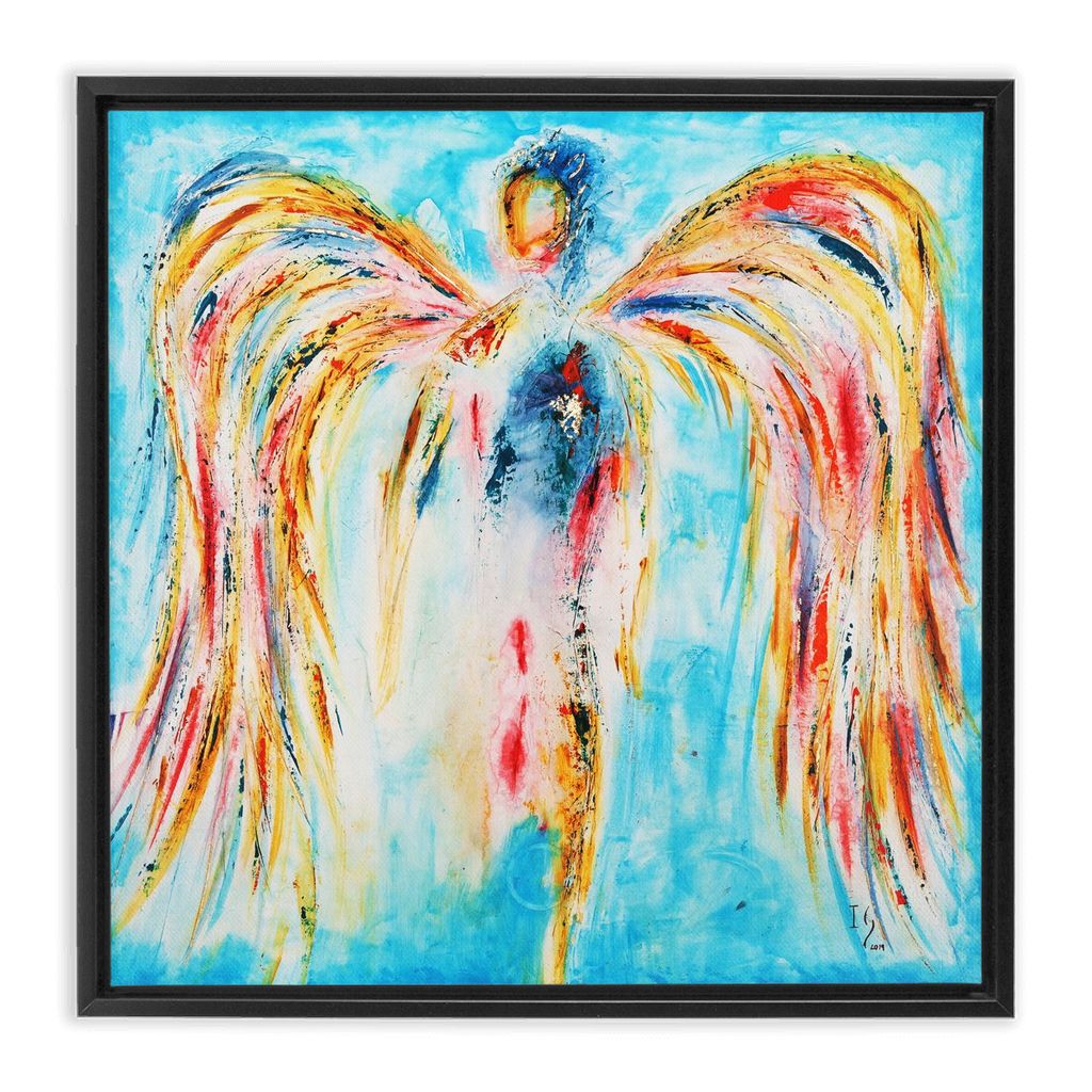 Leaning on the Everlasting Arms artwork detail - angel painting canvas print wall art