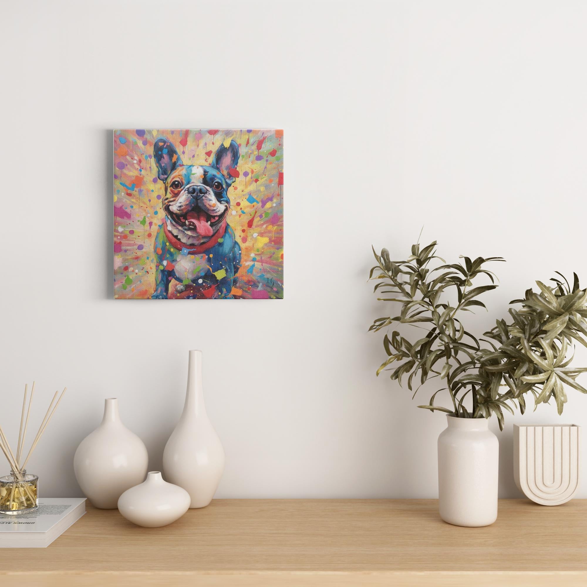 Jubilant Color Strokes artwork detail - colorful pet portrait art wall art