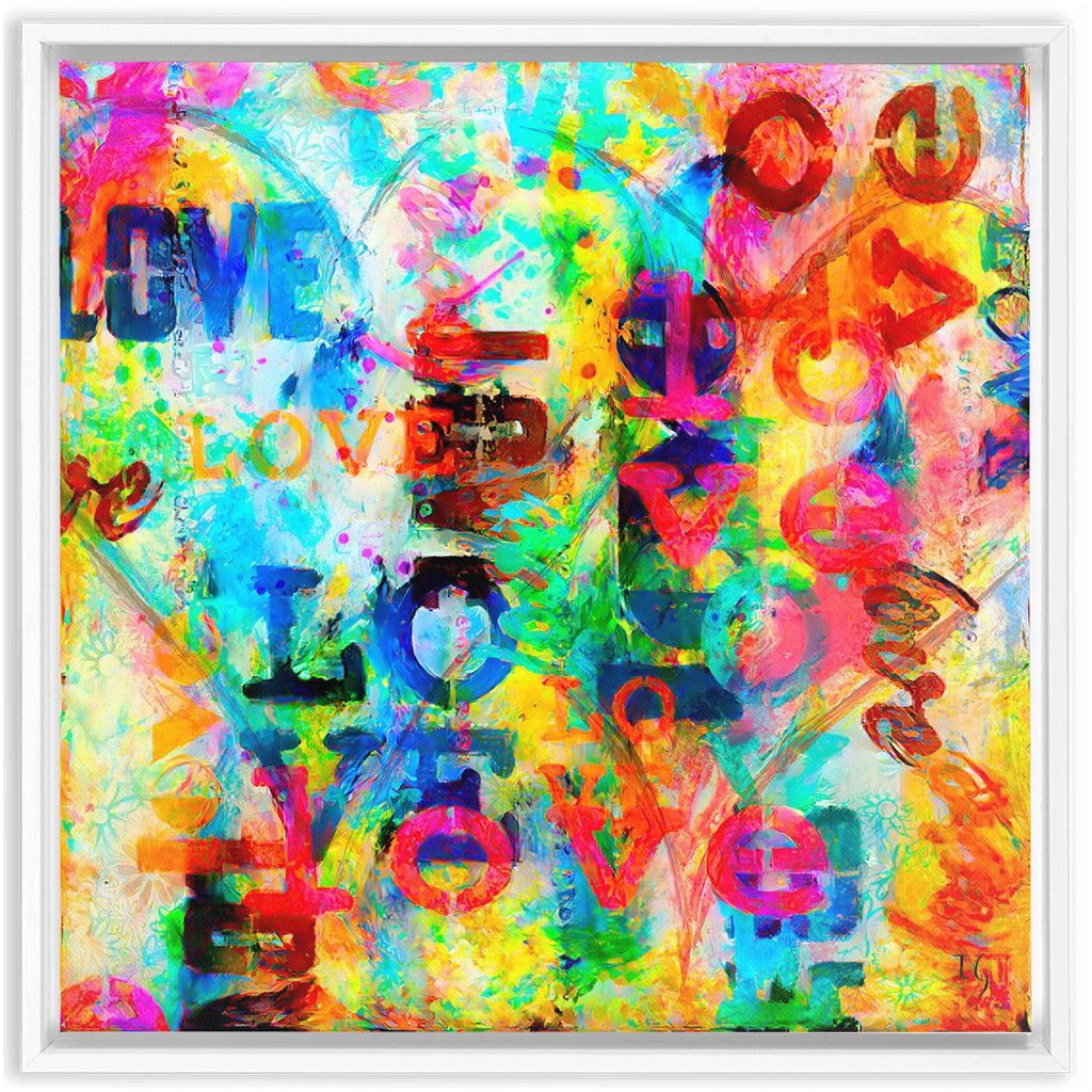 I love you 1000 times artwork detail - abstract art canvas print wall art