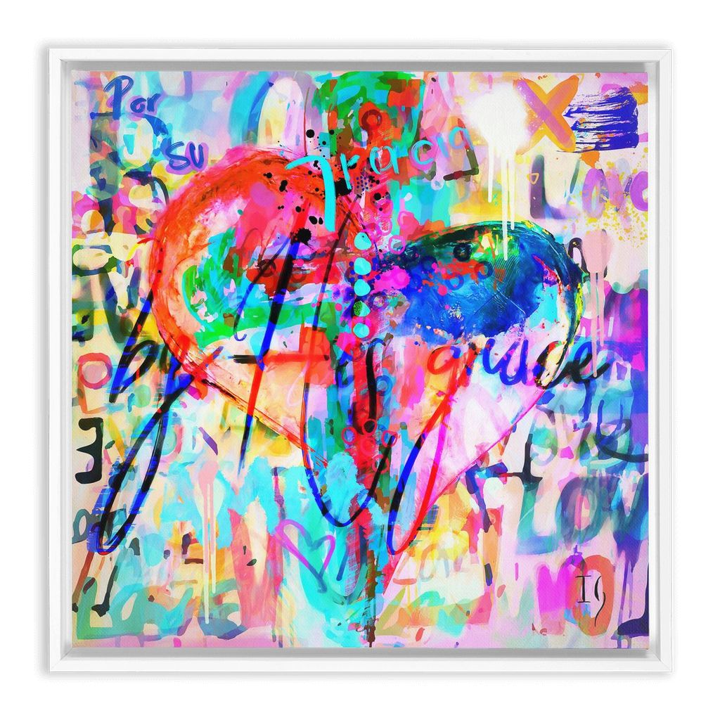 By His Grace artwork detail - heart painting canvas print wall art