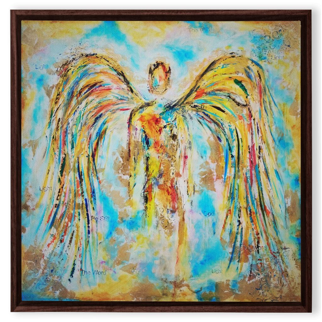 Angel Gabriel - angel painting canvas print by Ivan Guaderrama