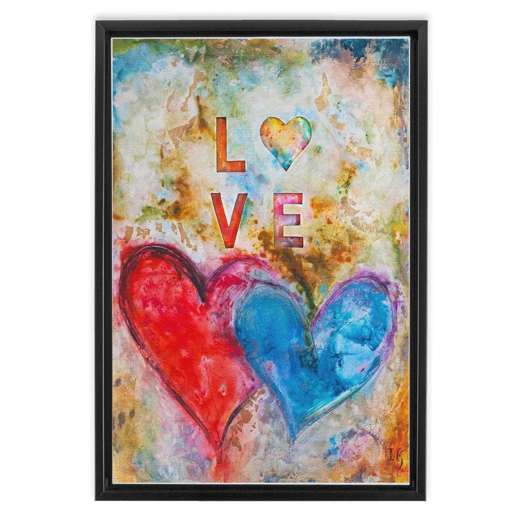 God Is Love artwork detail - heart painting canvas print wall art