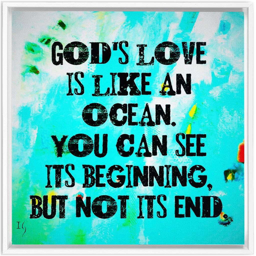 Never Ending Reckless Love Of God artwork detail - bible verse wall art canvas print wall art