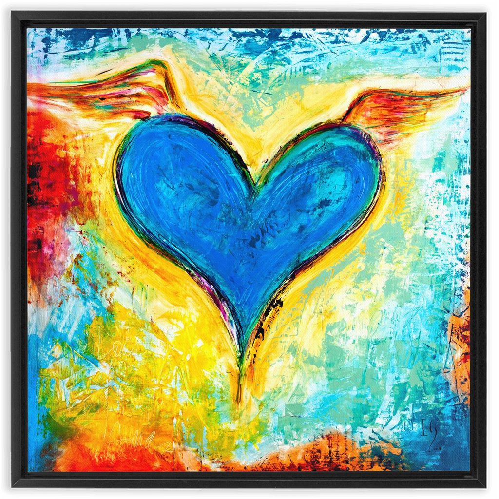Perfect Love Casts Out Fear artwork detail - heart painting canvas print wall art