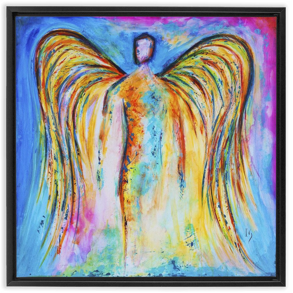 Angel Eternal Flame artwork detail - interactive canvas print that comes alive with mobile app wall art