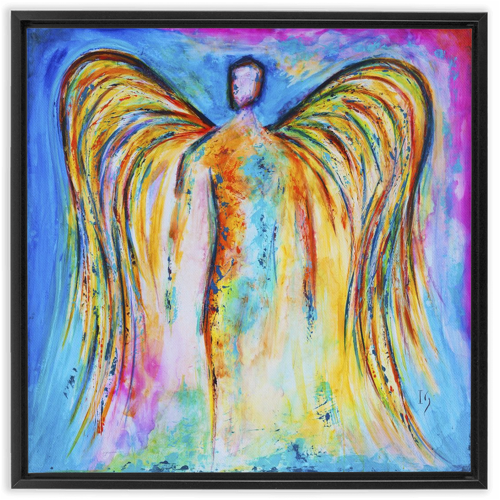 Angel Eternal Flame artwork detail - interactive canvas print that comes alive with mobile app wall art