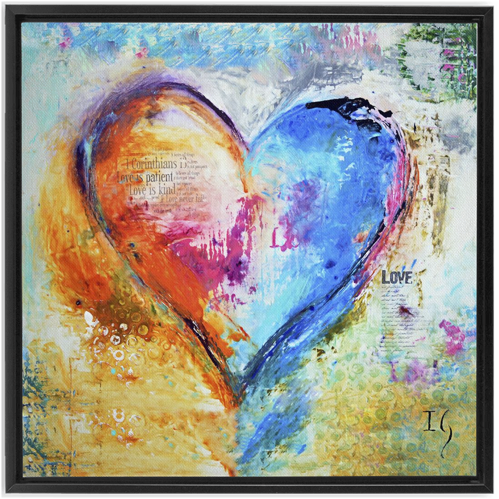 Love Is Patient artwork detail - interactive canvas print that comes alive with mobile app wall art
