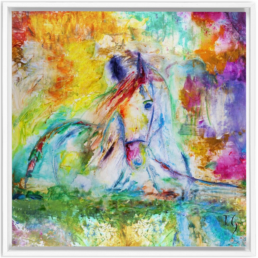 Paint Horse artwork detail - interactive canvas print that comes alive with mobile app wall art