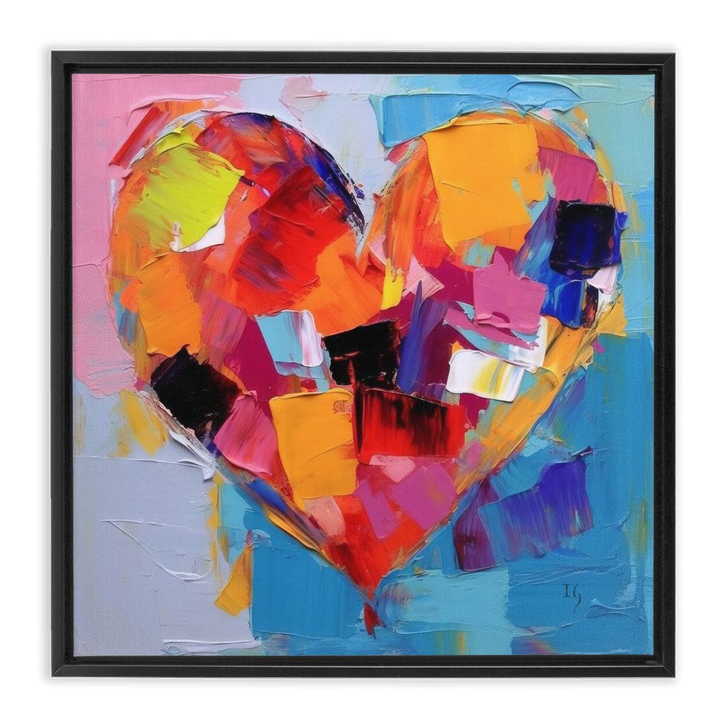 Vibrant Love's artwork detail - heart painting canvas print wall art