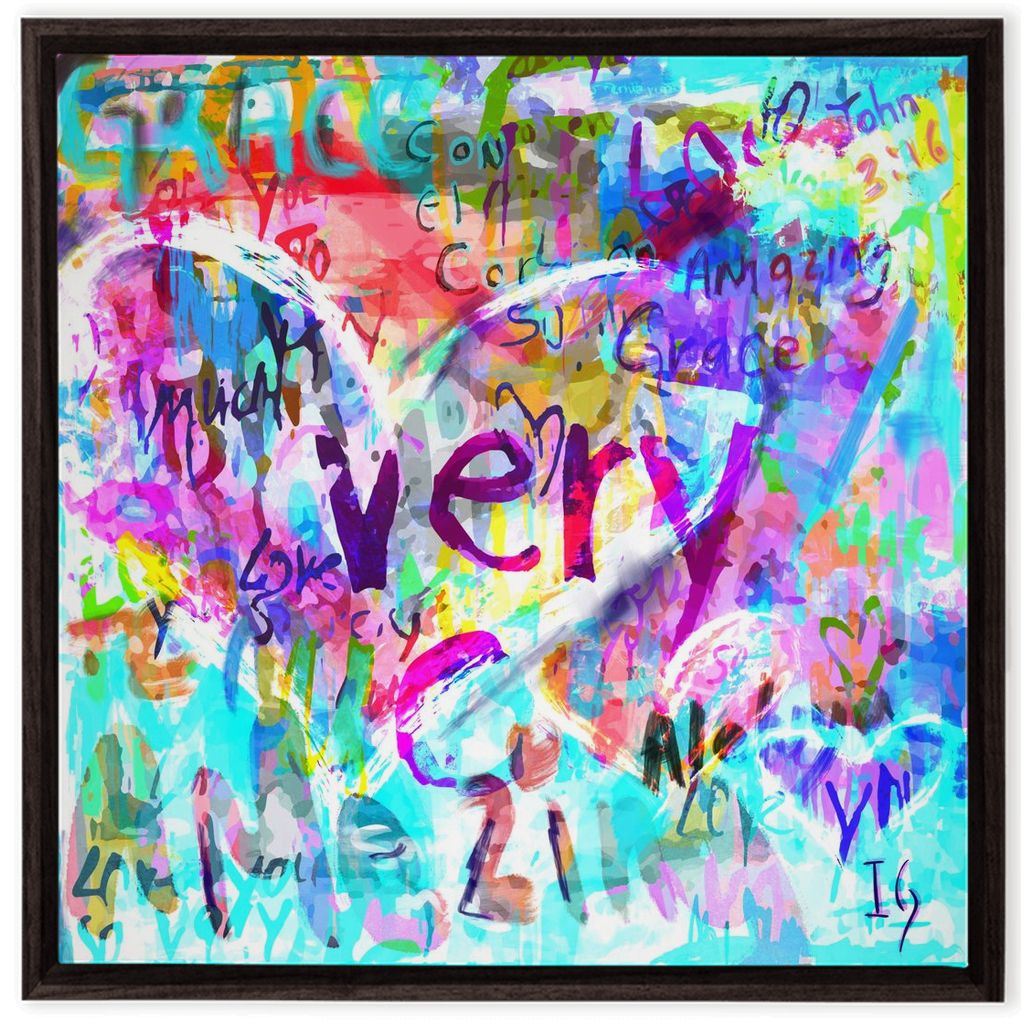 Amazing Grace artwork detail - heart painting canvas print wall art