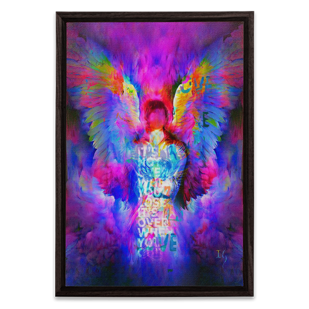Decoding Soul - angel painting canvas print by Ivan Guaderrama