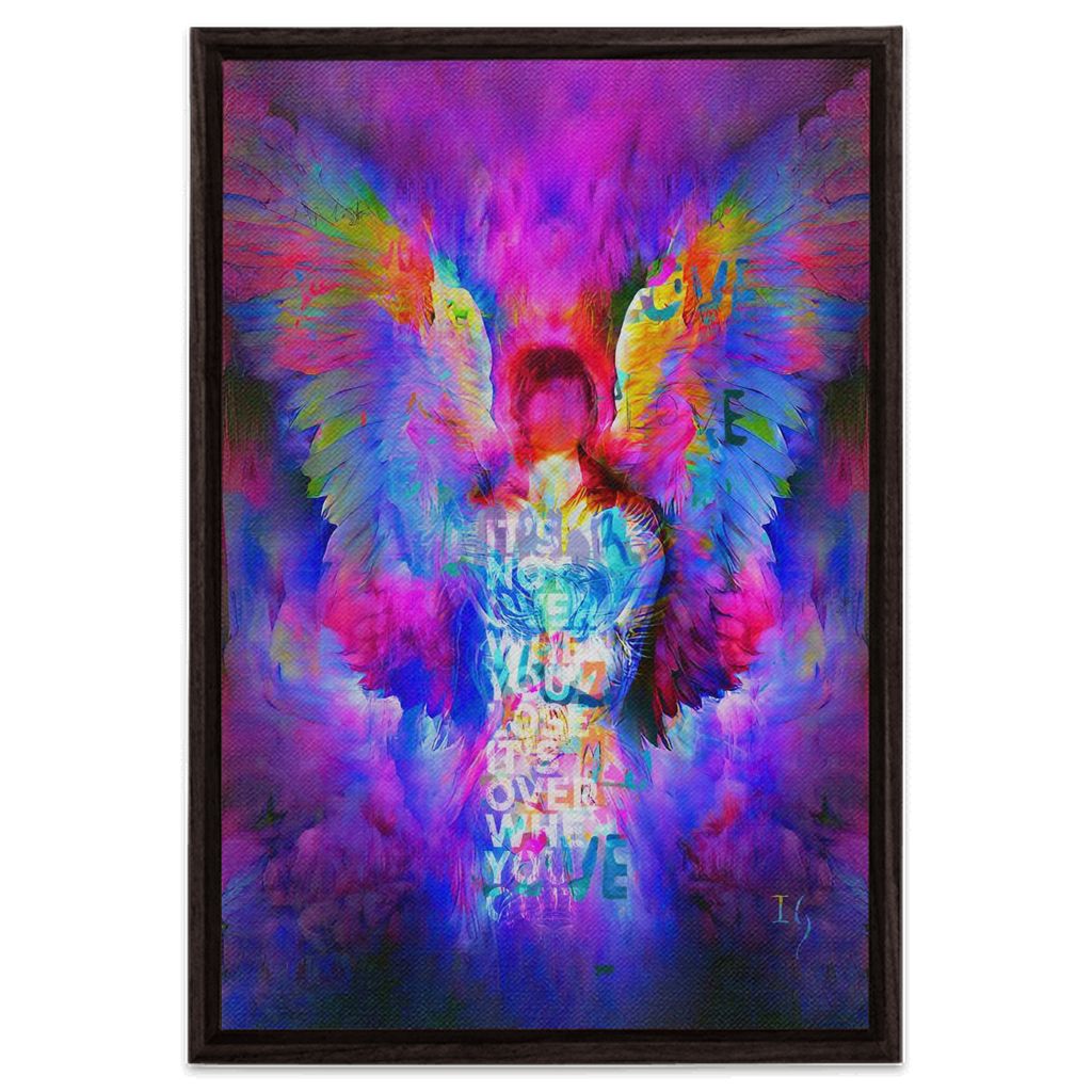 Decoding Soul artwork detail - angel painting canvas print wall art