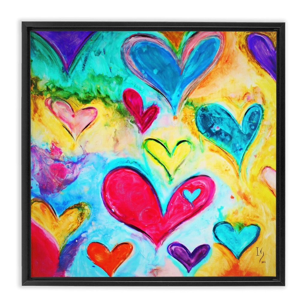 Love Is Kind artwork detail - heart painting canvas print wall art