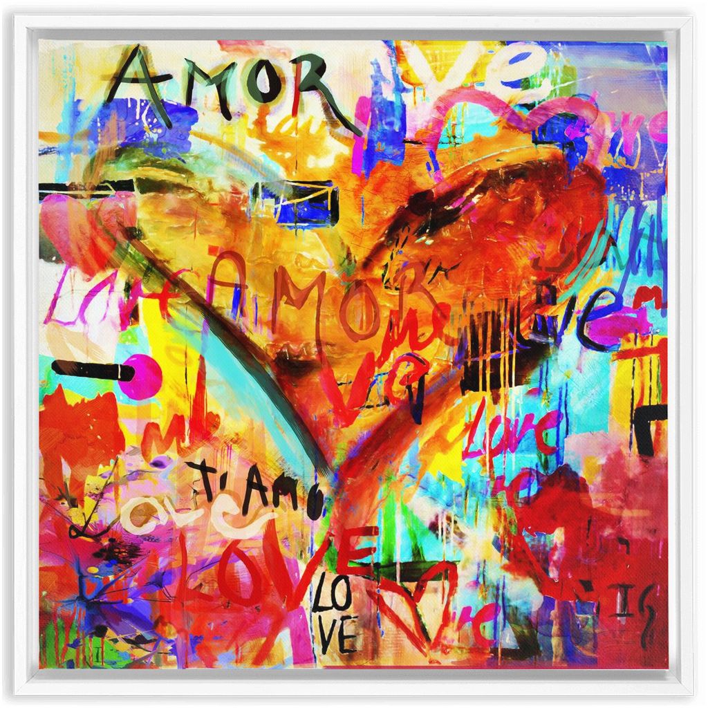 Grateful Heart artwork detail - heart painting canvas print wall art