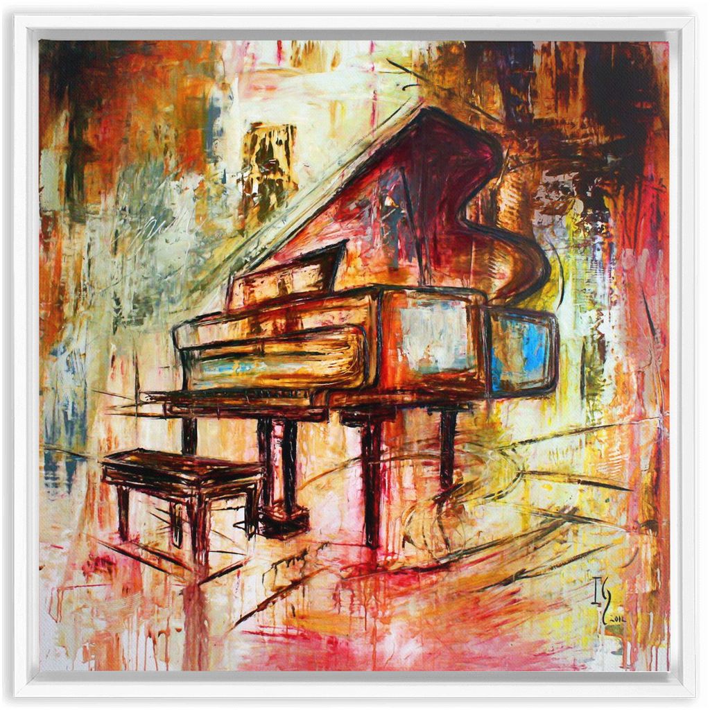 Grand Piano artwork detail - music art canvas print wall art