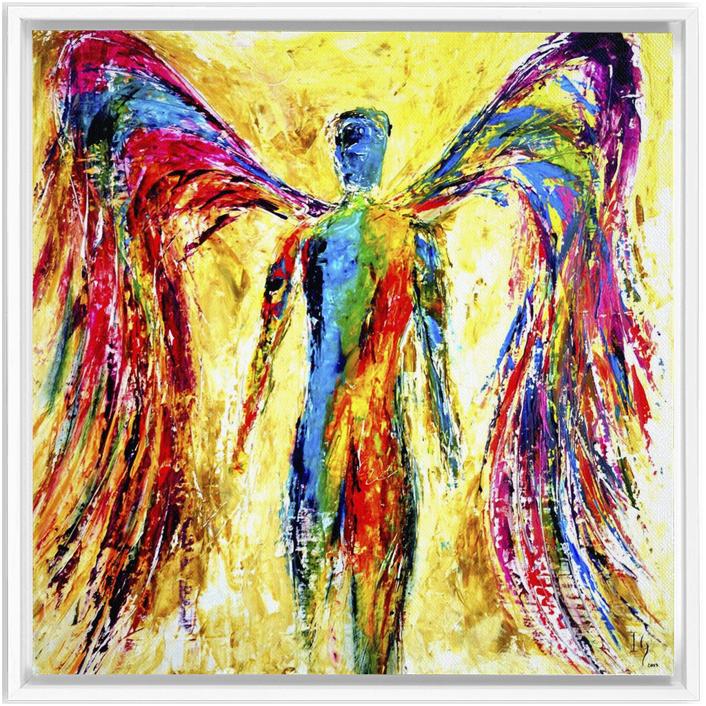 Angel of Protection artwork detail - interactive canvas print that comes alive with mobile app wall art