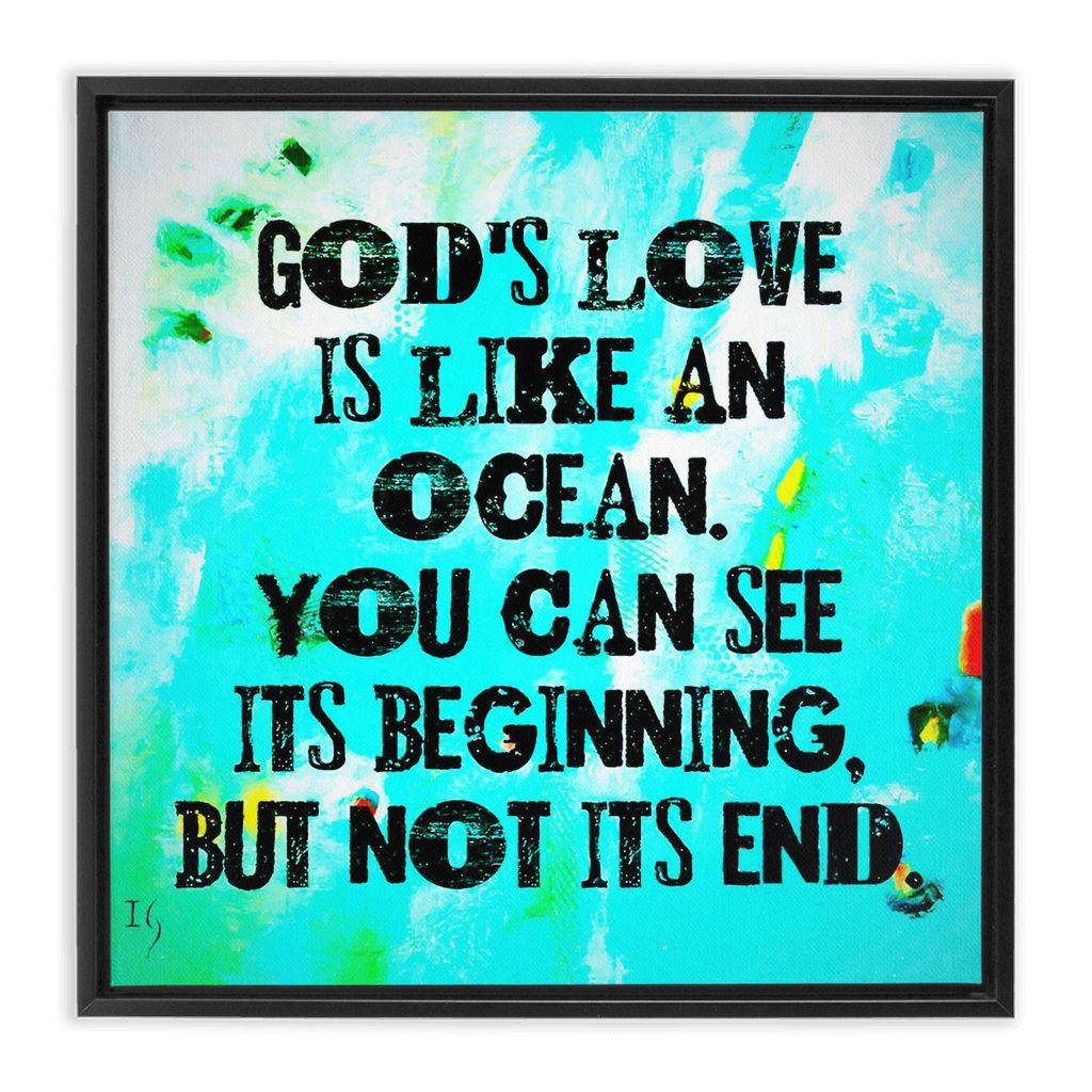 Never Ending Reckless Love Of God artwork detail - bible verse wall art canvas print wall art