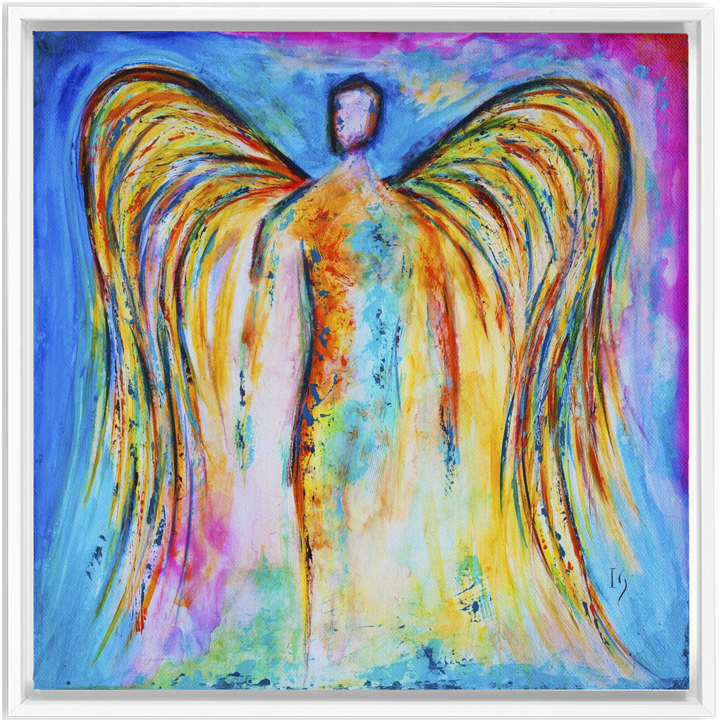 Angel Eternal Flame artwork detail - interactive canvas print that comes alive with mobile app wall art