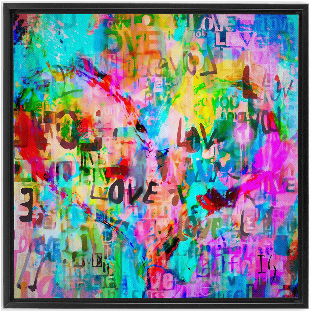 Endless Love artwork detail - heart painting canvas print wall art
