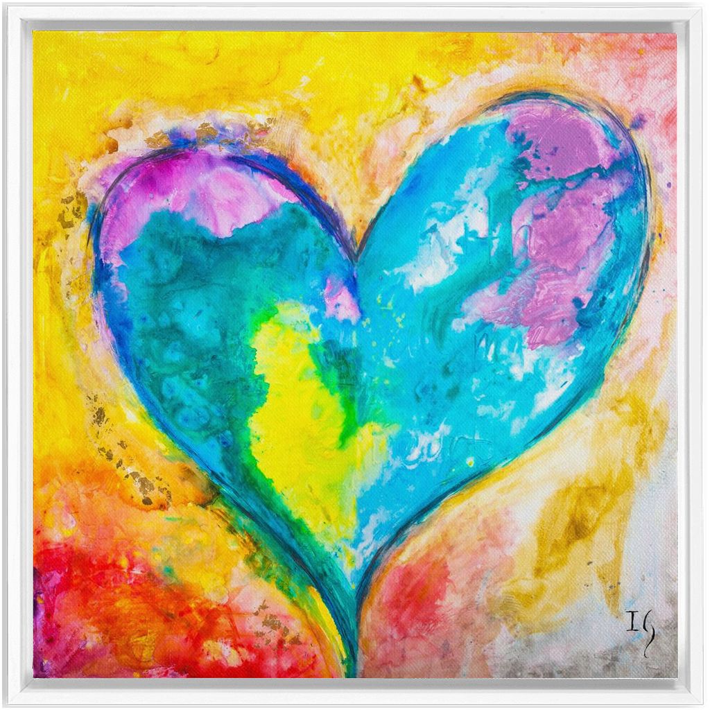 Beautiful Heart artwork detail - heart painting canvas print wall art