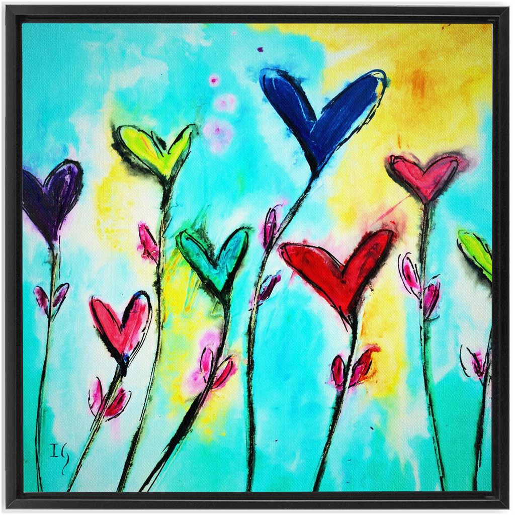 Blessed Day artwork detail - heart painting canvas print wall art
