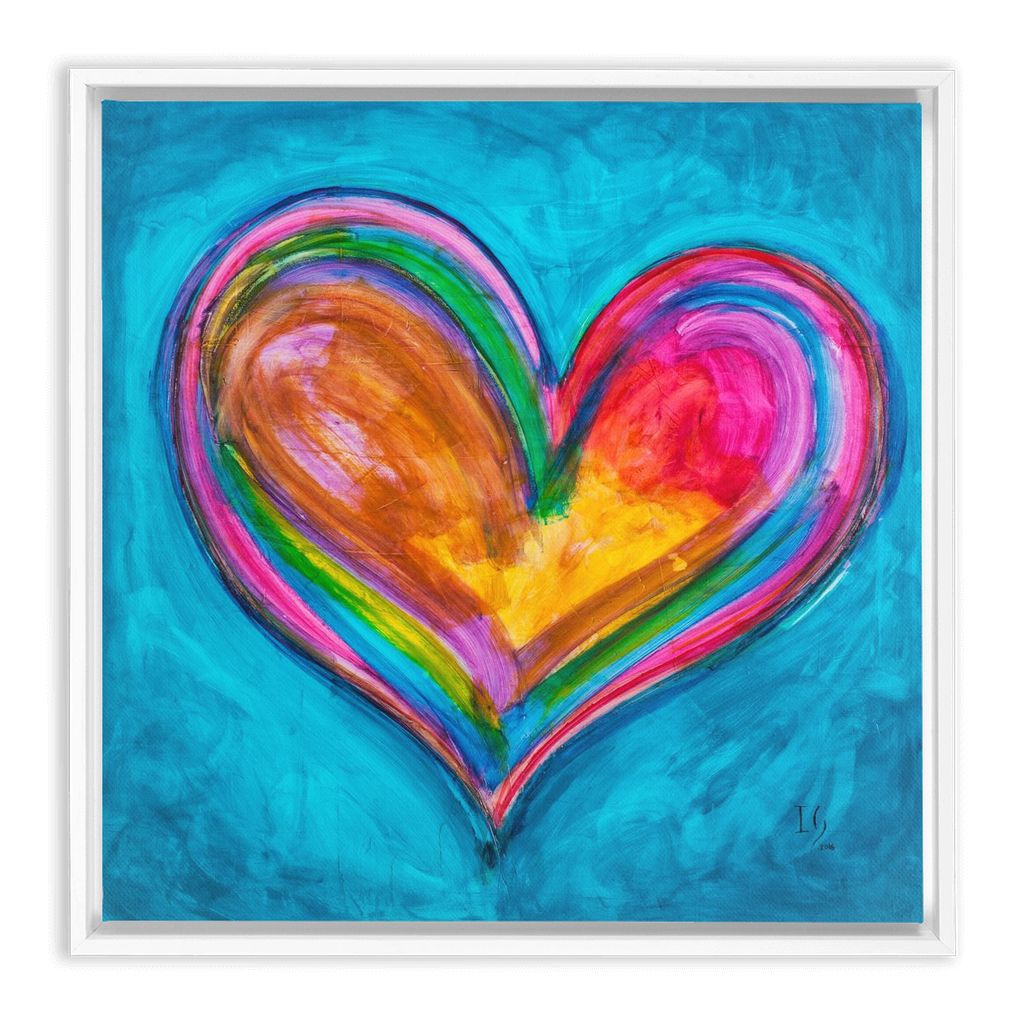 My Sweet Love artwork detail - heart painting canvas print wall art