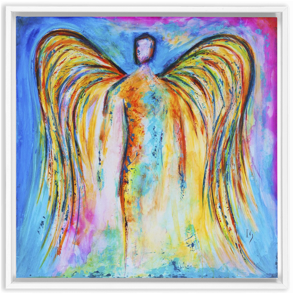 Angel Eternal Flame artwork detail - interactive canvas print that comes alive with mobile app wall art