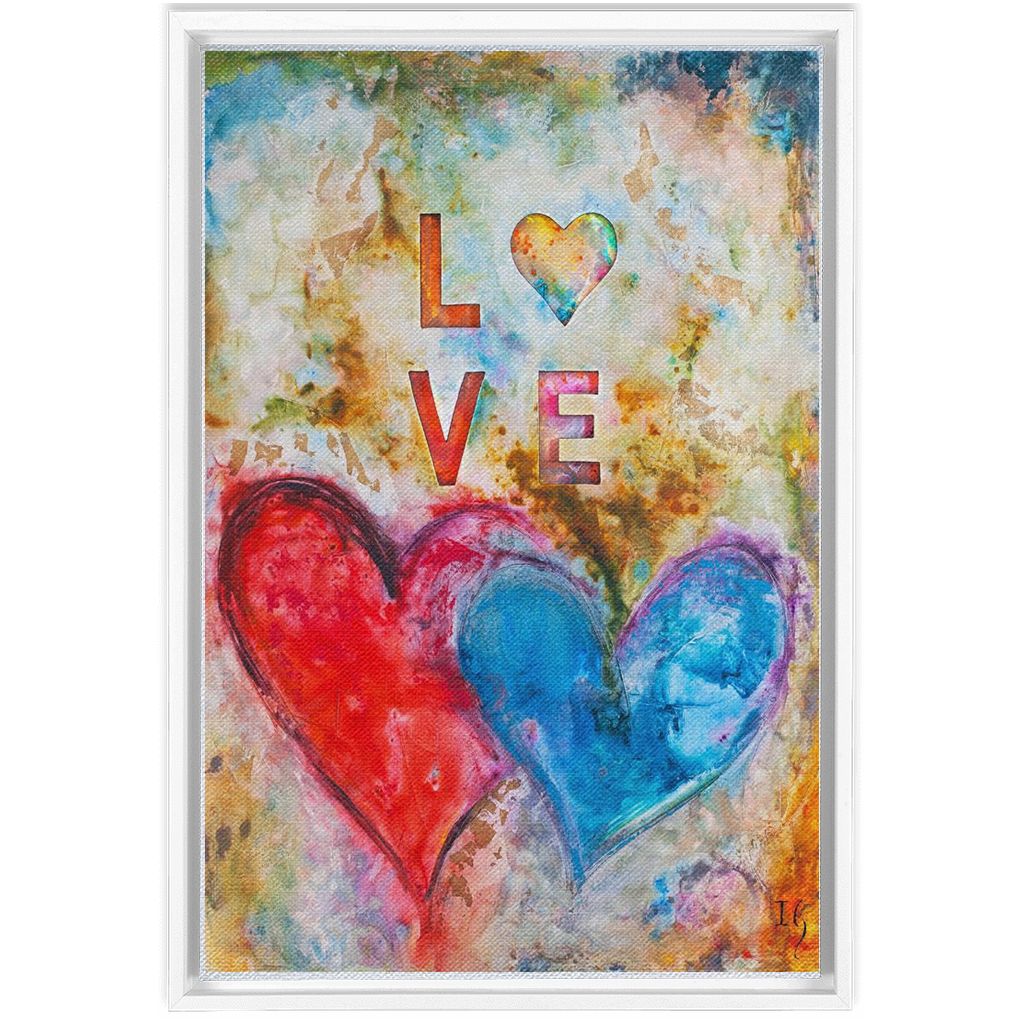 God Is Love artwork detail - heart painting canvas print wall art