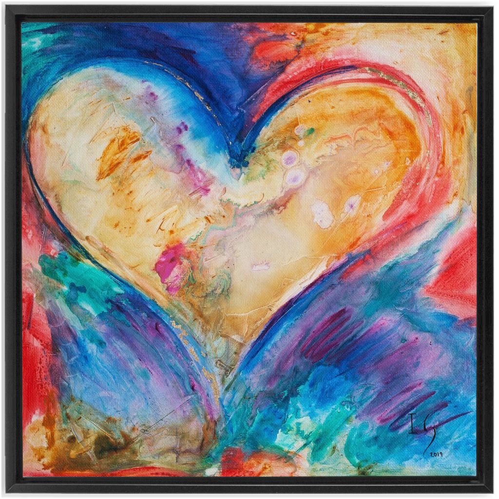 Proverbs 4:23 artwork detail - heart painting canvas print wall art