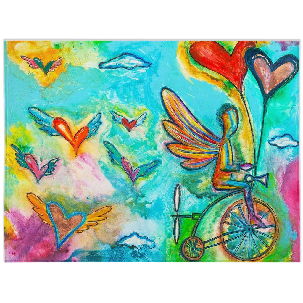 On my way to heaven Minky Blankets canvas print in room setting - christian blanket by Ivan Guaderrama