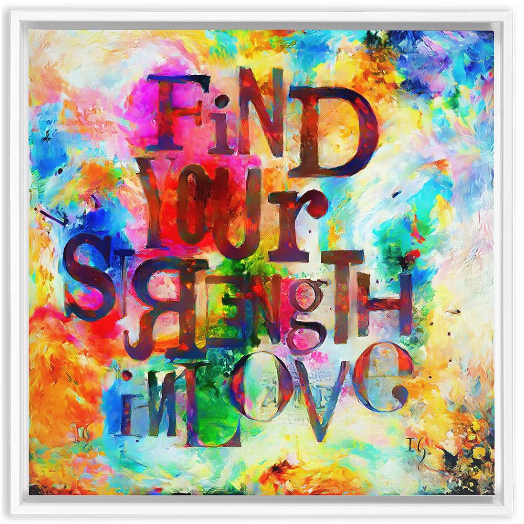 You Are Strong artwork detail - bible verse wall art canvas print wall art
