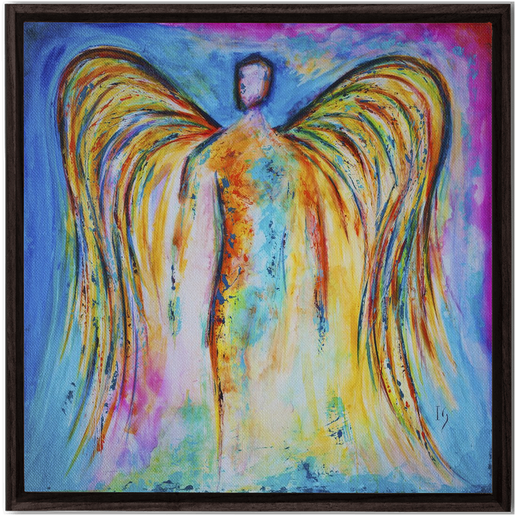 Angel Eternal Flame artwork detail - interactive canvas print that comes alive with mobile app wall art