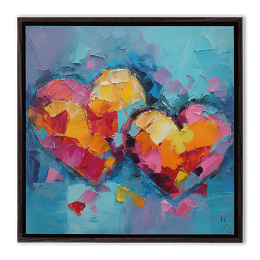 Colors of Connection - heart painting canvas print by Ivan Guaderrama