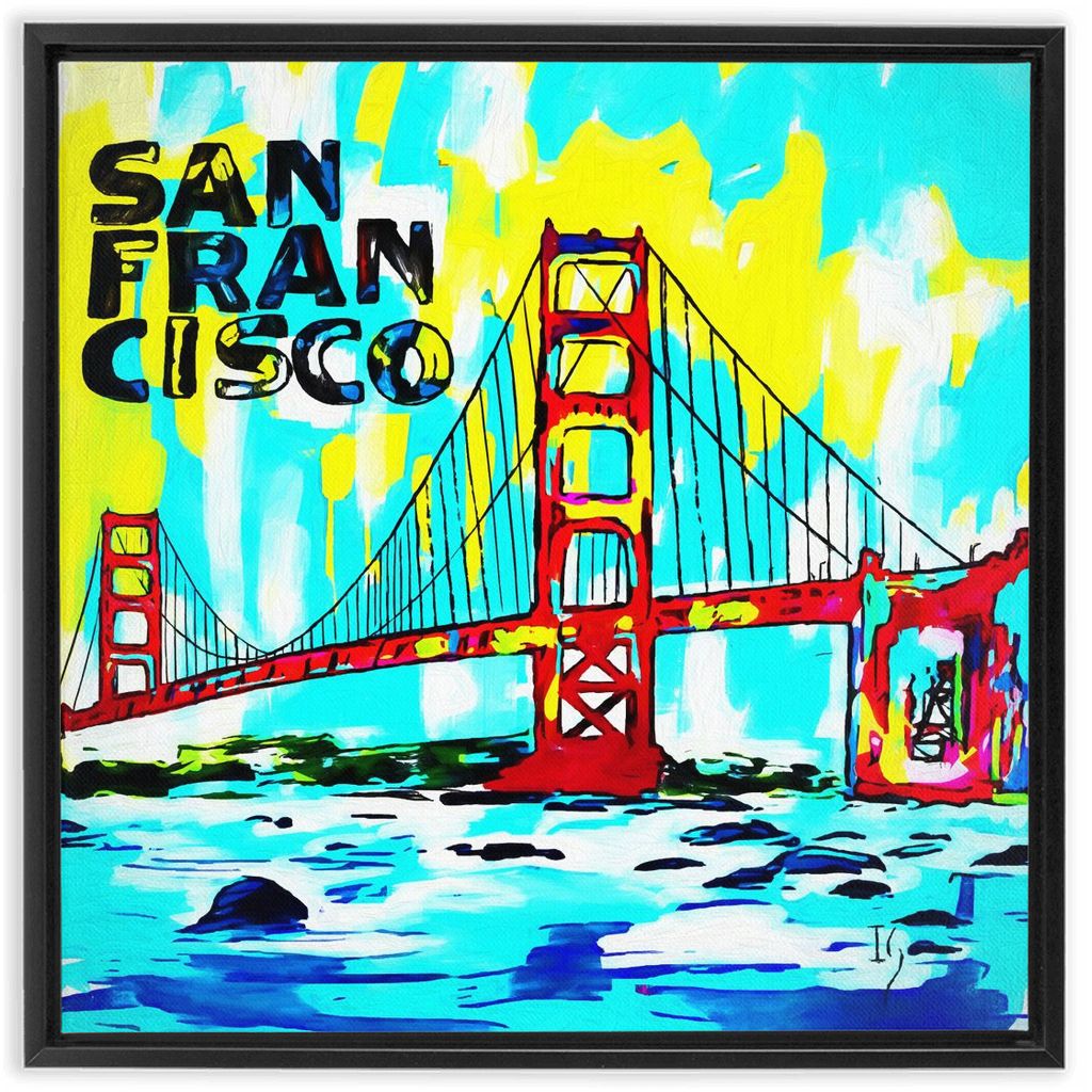 San Francisco artwork detail - commission art canvas print wall art