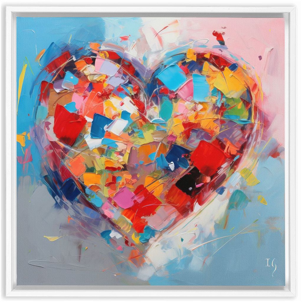 Expressive Love artwork detail - heart painting canvas print wall art