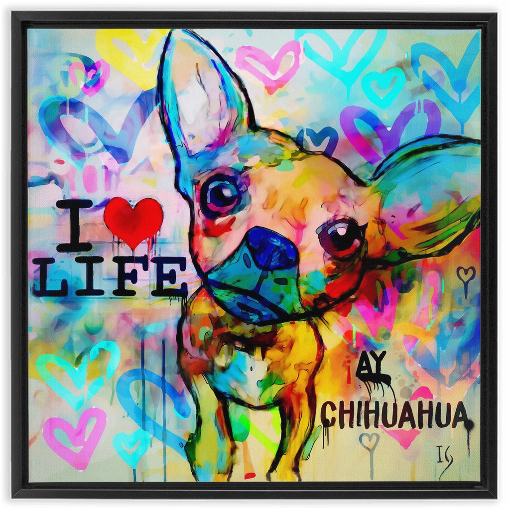 Ay Chihuahua artwork detail - interactive canvas print that comes alive with mobile app wall art