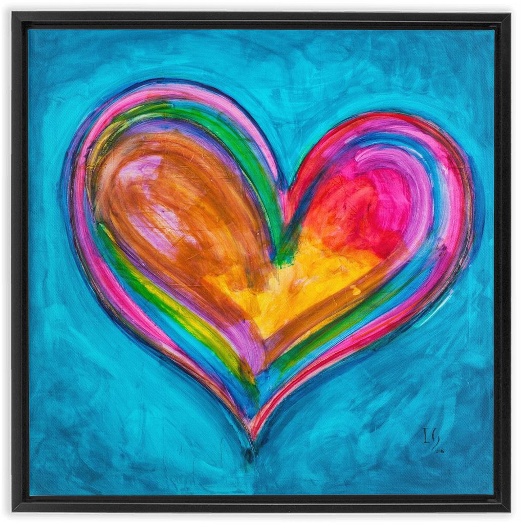 My Sweet Love artwork detail - heart painting canvas print wall art