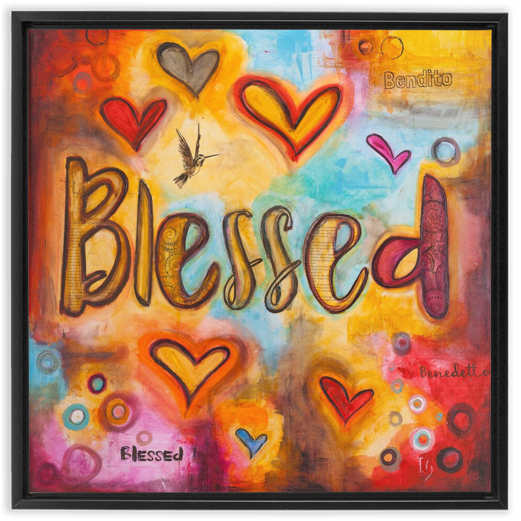 Blessed artwork detail - interactive canvas print that comes alive with mobile app wall art
