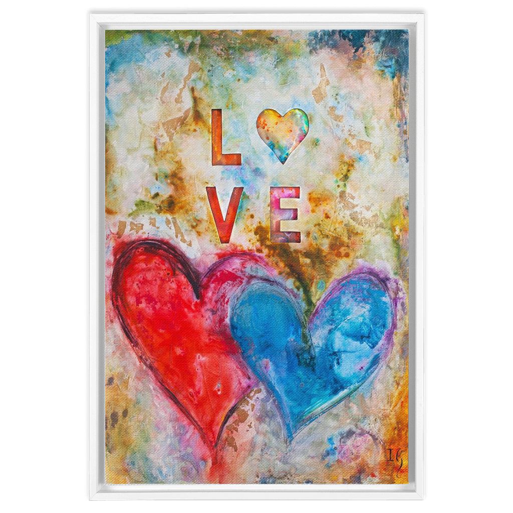 God Is Love artwork detail - heart painting canvas print wall art