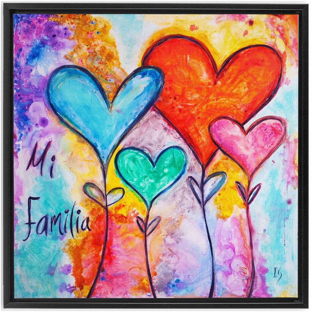 Family First artwork detail - heart painting canvas print wall art